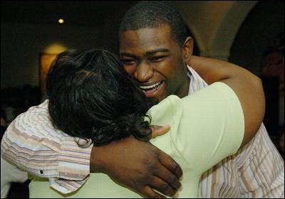 Chat Affiliate Program on Mississippi Center Chris Spencer Is Congratulated By A Friend After